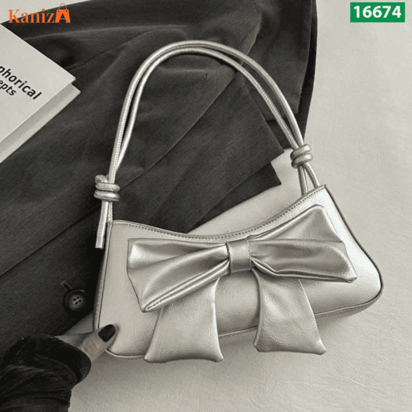 Buy New Retro Long Purse for Women in Bangladesh | Stylish Bow Shoulder Bag