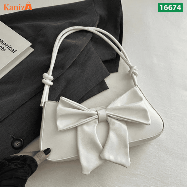 Buy New Retro Long Purse for Women in Bangladesh | Stylish Bow Shoulder Bag