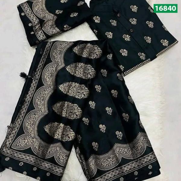 Premium Japanese Silk Couple Combo - আকর্ষণীয় ম্যাচিং শাড়ী ও পাঞ্জাবি সেট